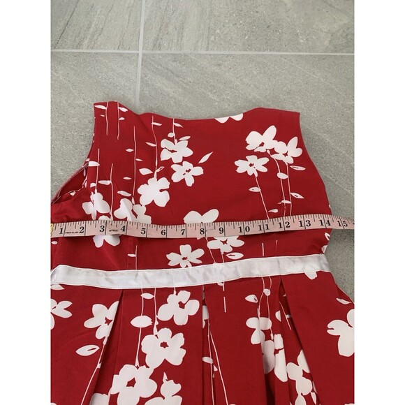 Red Floral APNY A Line Summer Dress Size M - Picture 3 of 5
